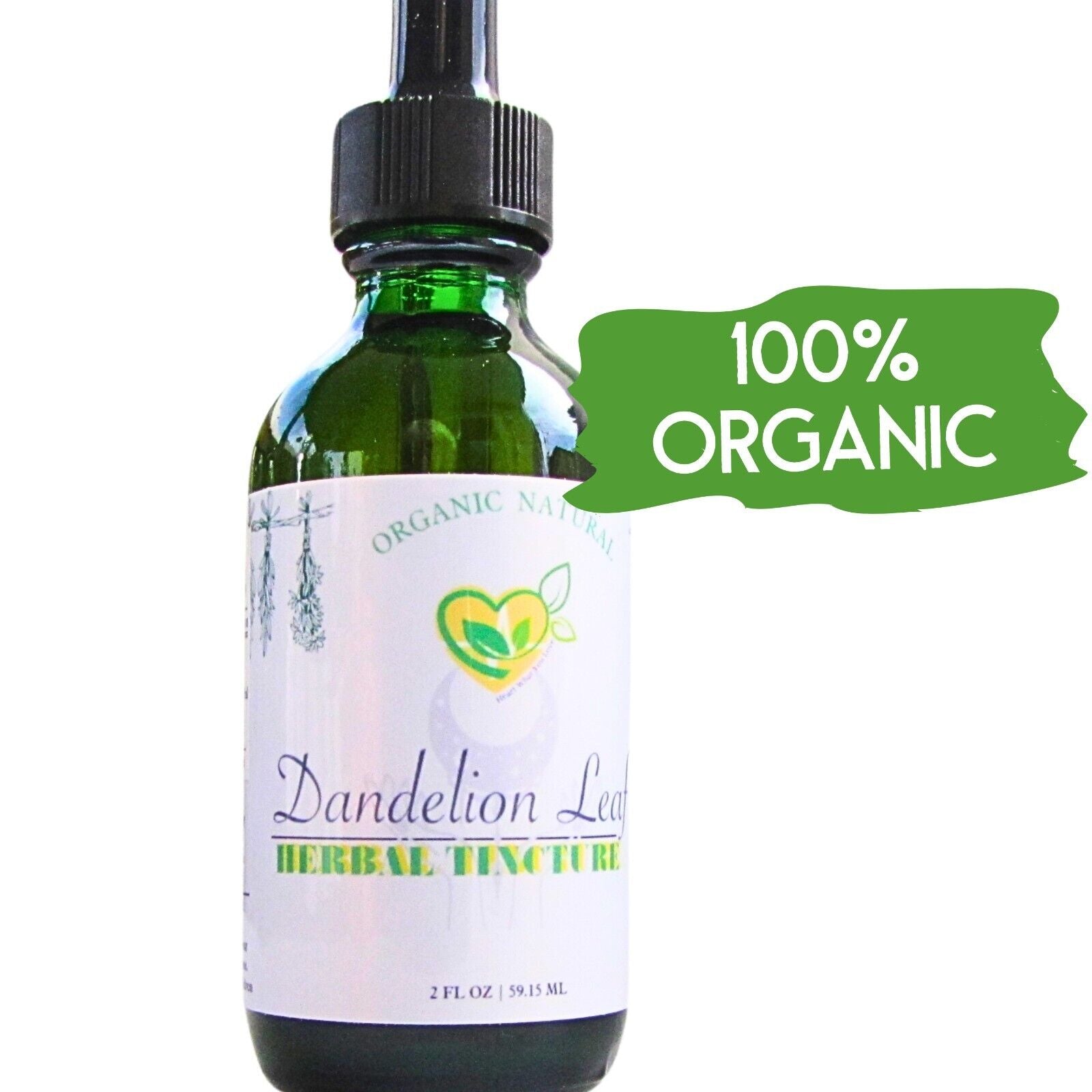 Dandelion Leaf Tincture Organic Liquid Herbal Drops Natural Liver Digestive 2Oz