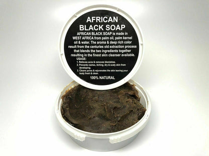 Raw African Black Soap, Liquid, Paste - 100% Pure Organic Natural Ghana ALL SIZE