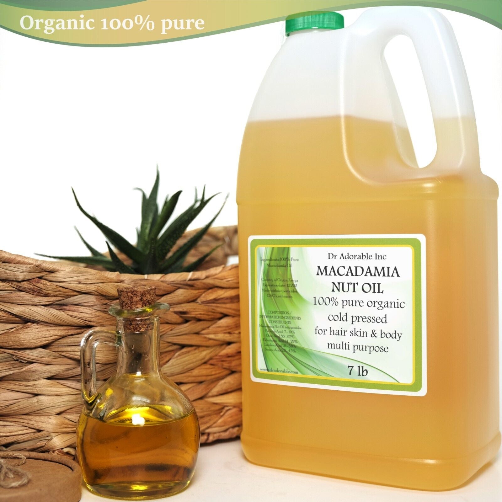 PURE MACADAMIA NUT OIL ORGANIC COLD PRESSED * !!!*