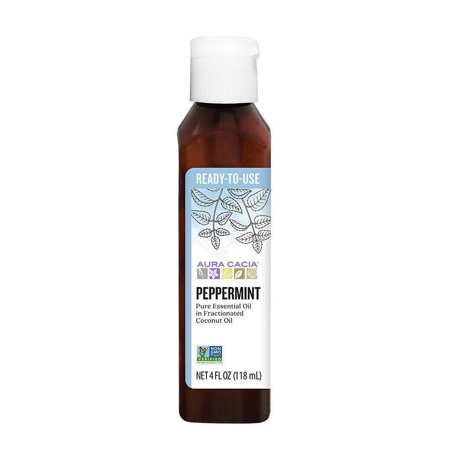 Aura Cacia Ready to Use Essential Oil Peppermint 4 Fl Oz Liquid