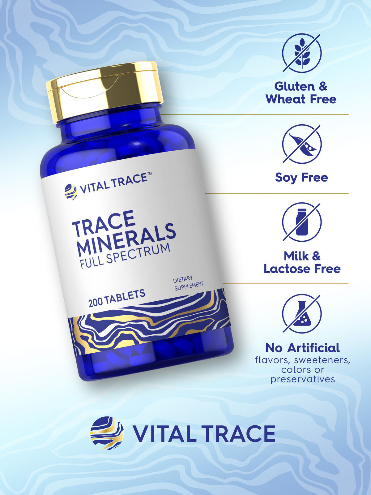 Trace Minerals | 200 Tablets | Non-Gmo & Gluten Free