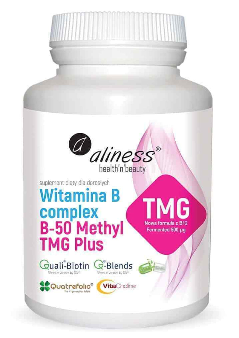 ALINESS Vitamin B Complex B-50 Methyl TMG Plus, 100 Capsules