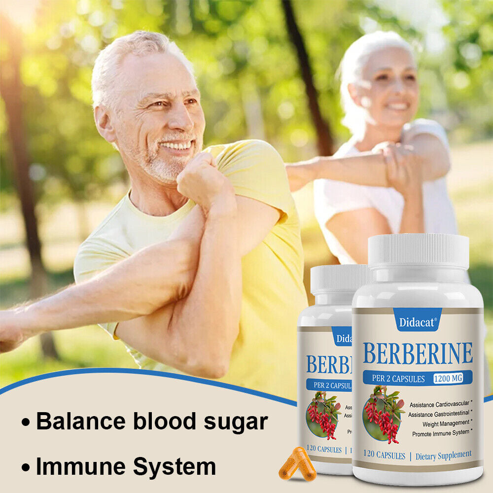 1200Mg Berberine Capsules, Weight Management, Cardiovascular & Immune Health