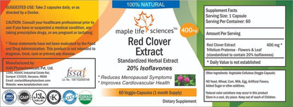 Red Clover Extract Capsules 20% Isoflavones Reduce Menopausal Symptoms