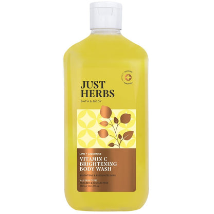 Just Herbs Vitamin C Skin Brightening Exfoliating Lime + Liquorice Body Wash