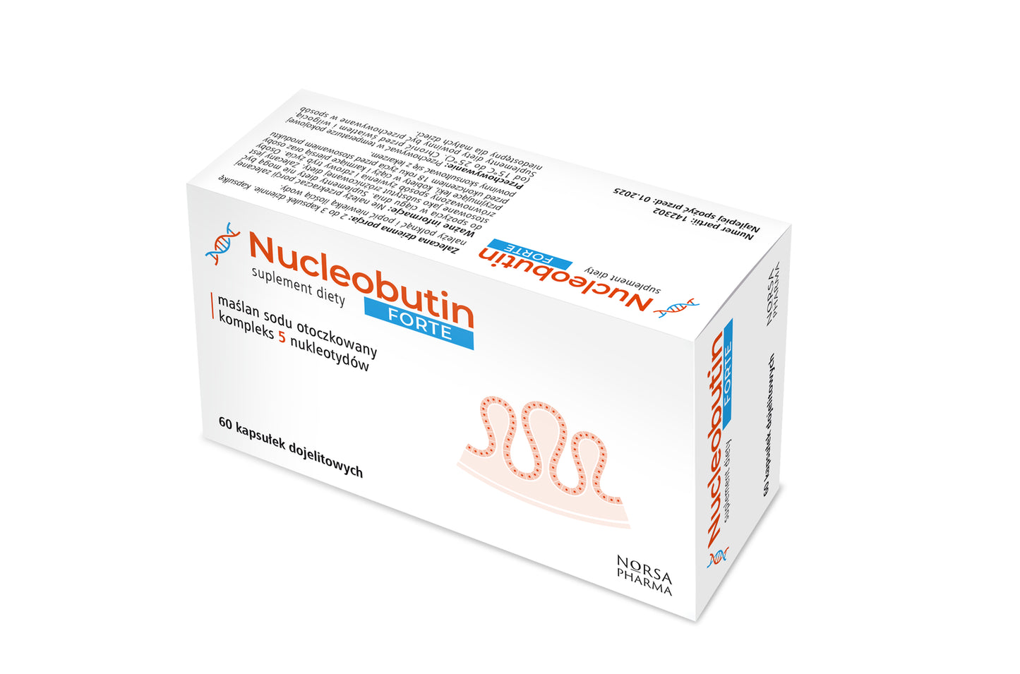 NORSA PHARMA Nucleobutin FORTE Sodium Butyrate and Nucleotides 60 Capsules