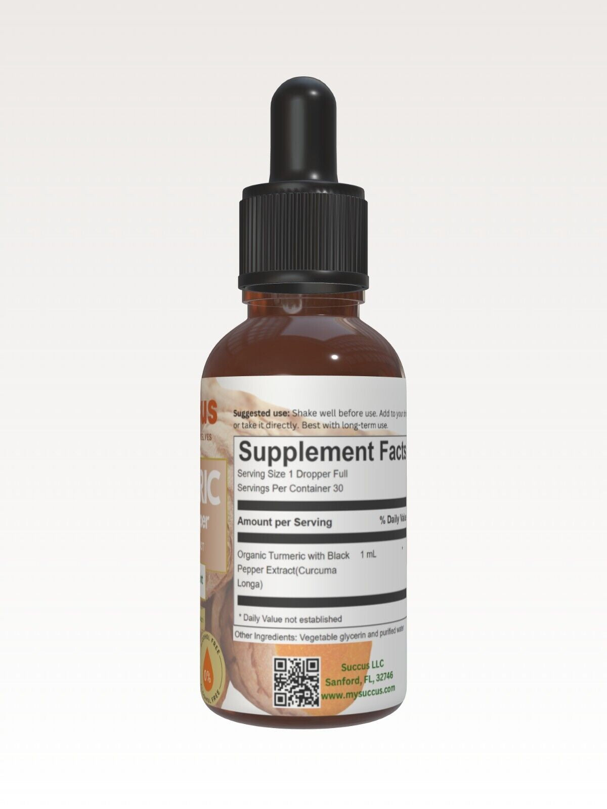 Turmeric W/ Black Pepper Tincture - (Highly Potent Curcumin) Alcohol Free