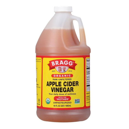 Raw Organic Apple Cider Vinegar with the Mother– Raw, Unfiltered Natural 64 Fl Bragg