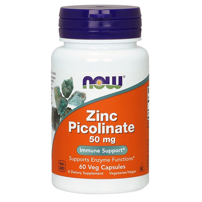 NOW Foods Zinc Picolinate, 50 Mg, 60 Veg Capsules