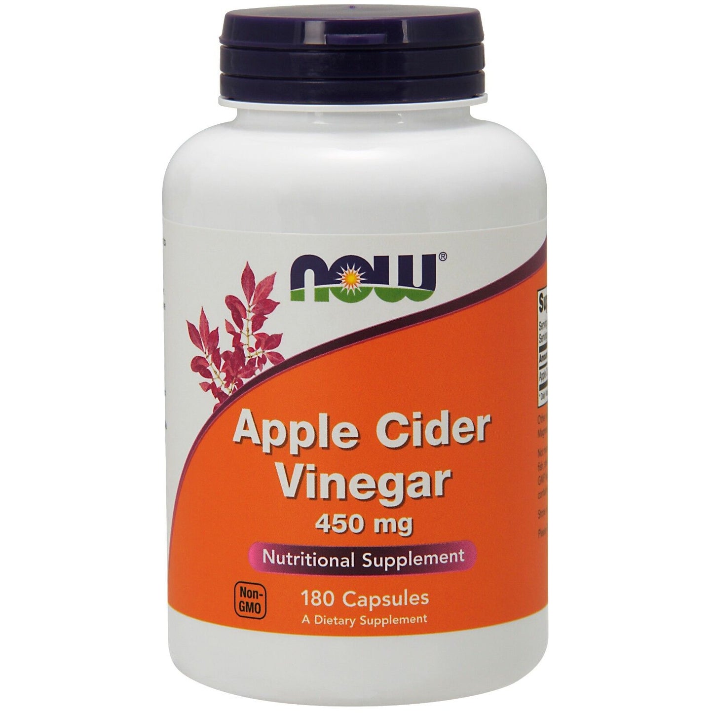 NOW Foods Apple Cider Vinegar, 450 Mg, 180 Capsules