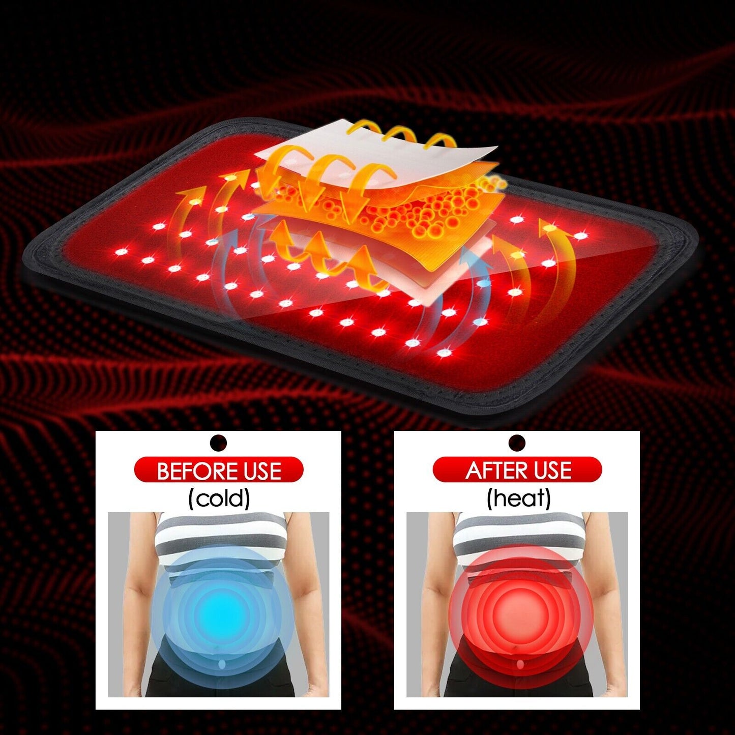 Red Light Therapy Waist Belt LED Infrared Wrap Devices Body Arthritis Pain Relief