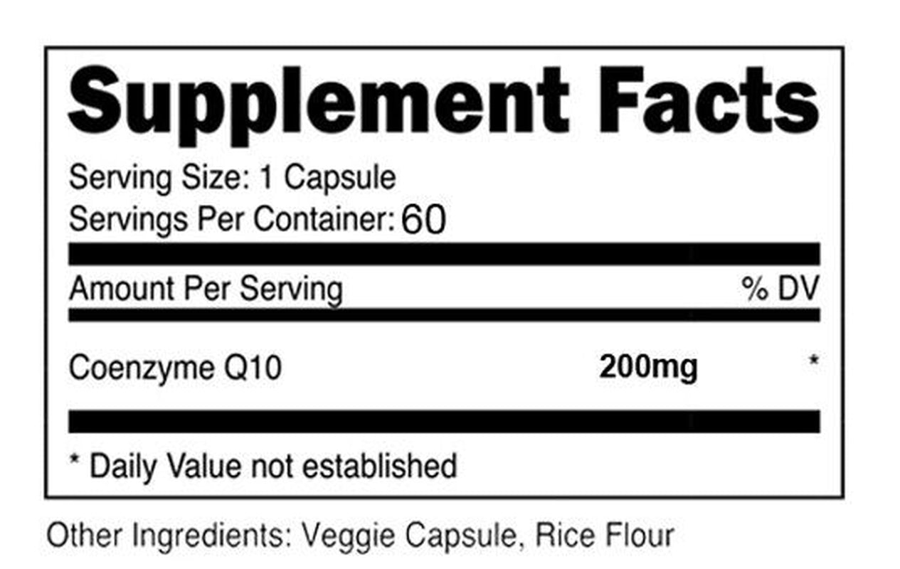 New Coq-10 200Mg 60 Vegan Capsule Coq10 Coenzyme Heart Support Made in USA