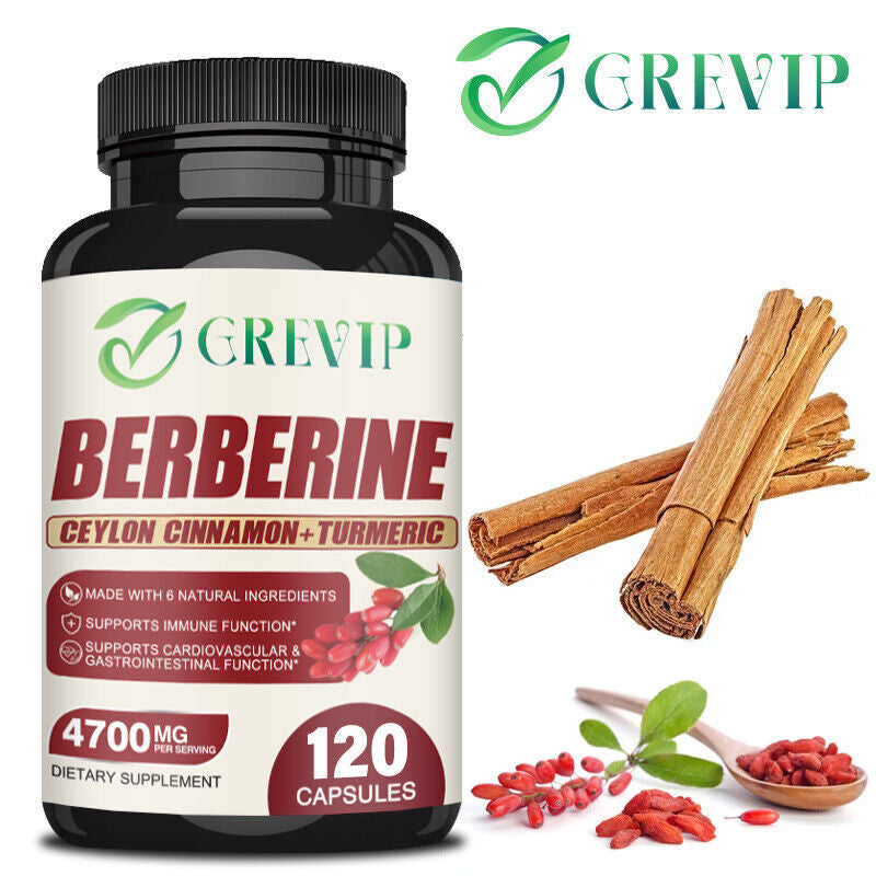 Berberine HCI 4700Mg - Ceylon Cinnamon - Reduce Cholesterol, Blood Sugar Support