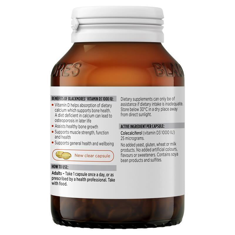 Blackmores Vitamin D3 1000IU 200 Capsules