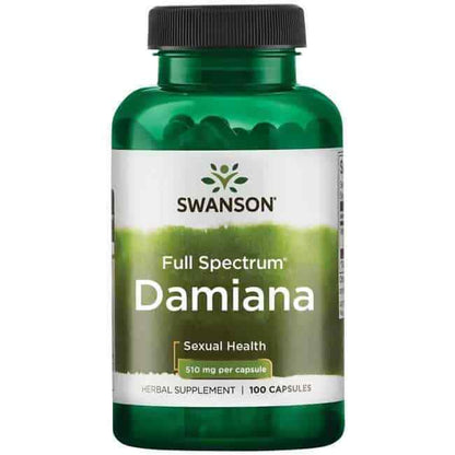 SWANSON Full Spectrum Damiana Leaf 510Mg Sexual Performance 100 Capsules