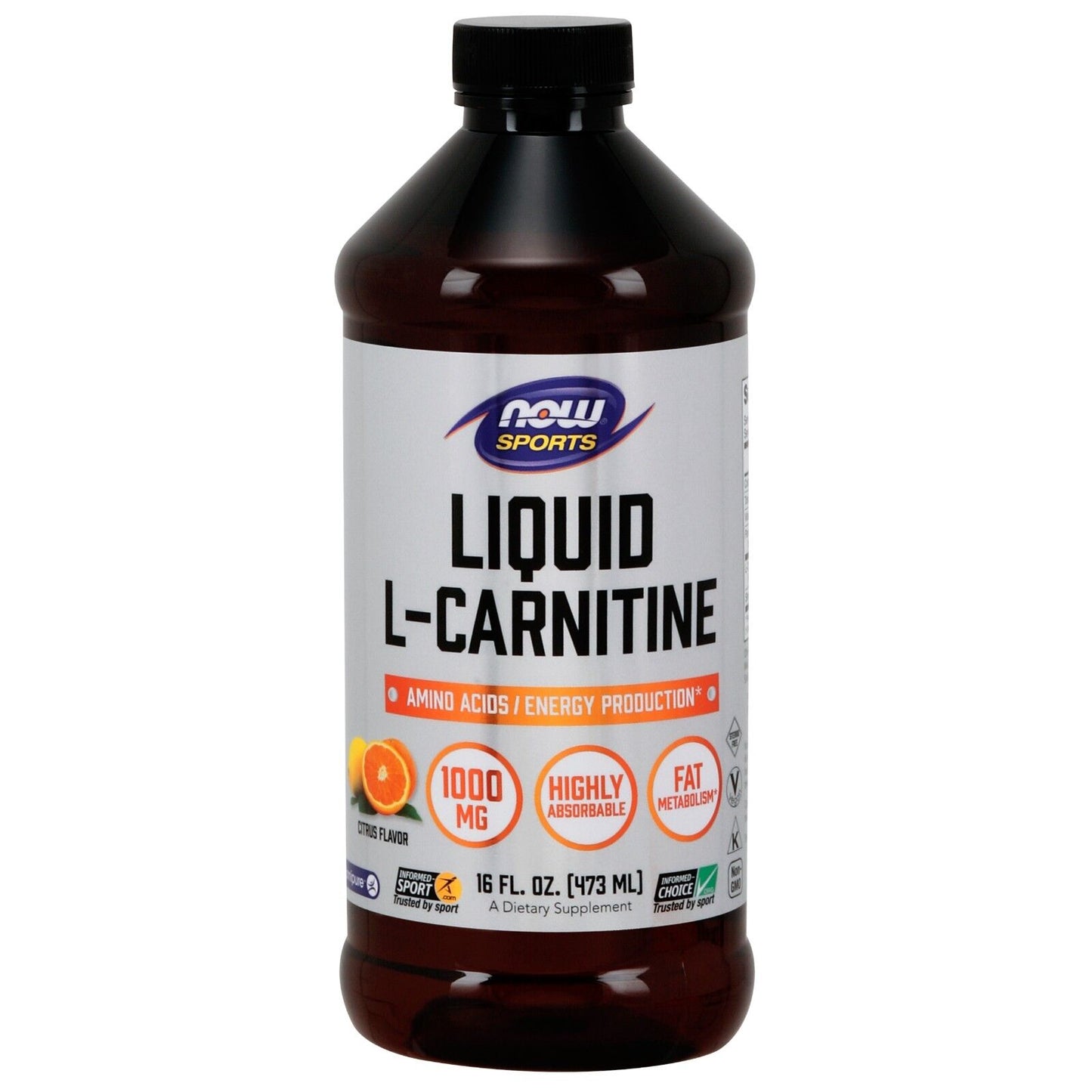 NOW Foods Líquido Cítrico L-Carnitina, 1000 Mg, 16 Fl Oz