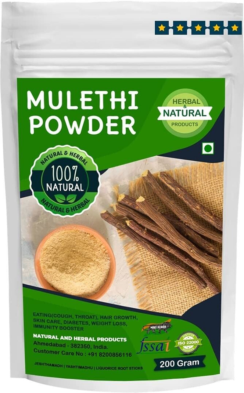 Organic & Natural Mulethi Powder Jeshthamadh Yashtimadhu Liquorice Root Sticks