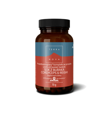 TERRANOVA Pre-Workout Complex with Beetroot Juice, Cordyceps and Reishi 70G