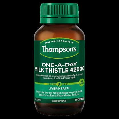 New THOMPSON'S One-A-Day Milk Thistle 42000Mg 60 Capsules Thompsons