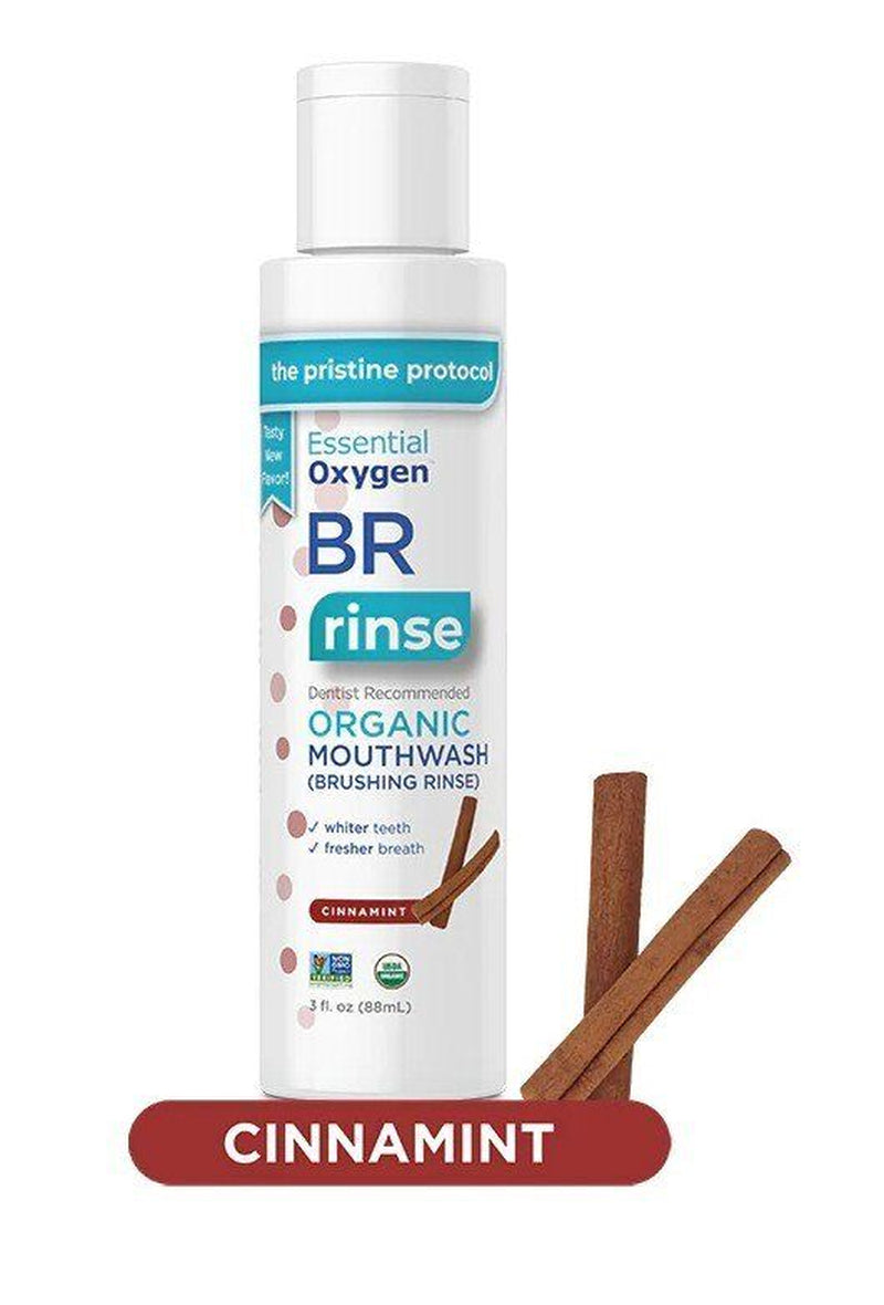 Essential Oxygen Organic Mouthwash (Brushing Rinse) Cinnamon 3 Oz Liquid