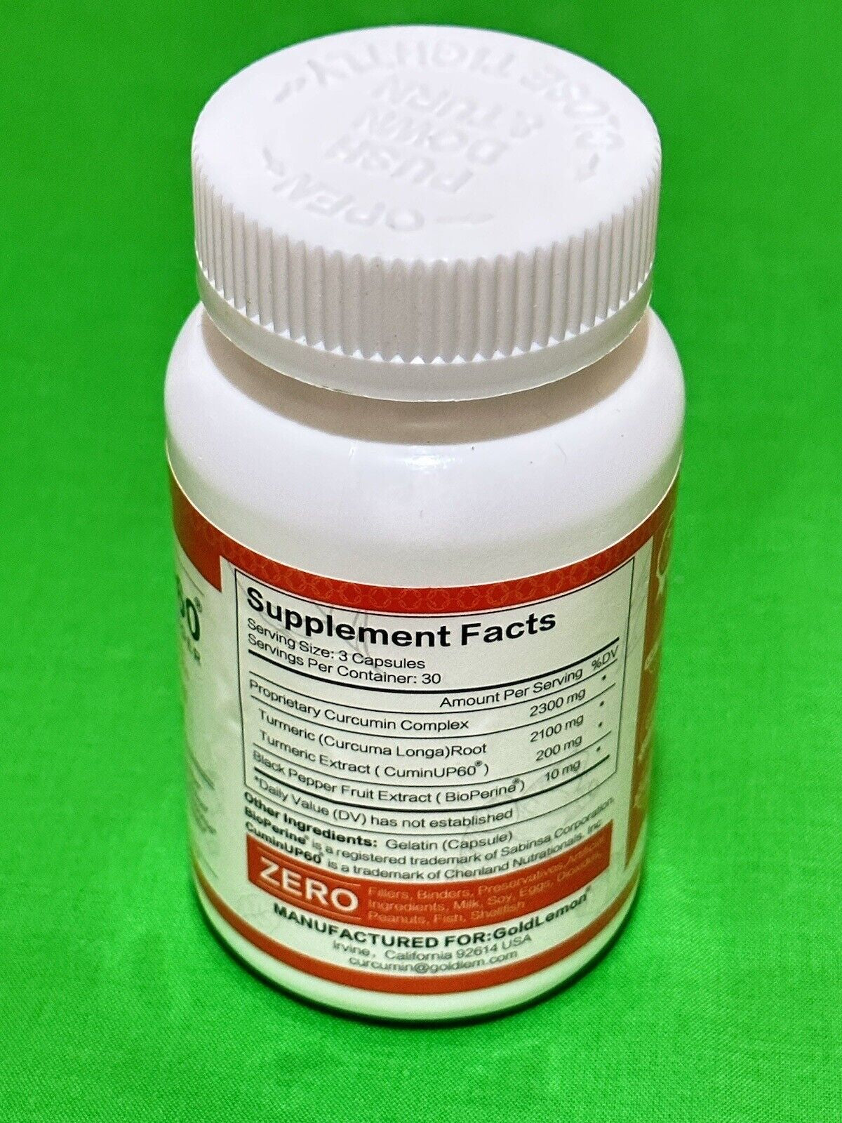 Goldlemon Cuminup60 Turmeric Curcumin with Ginger Bioperine 2300Mg Caps 08/24