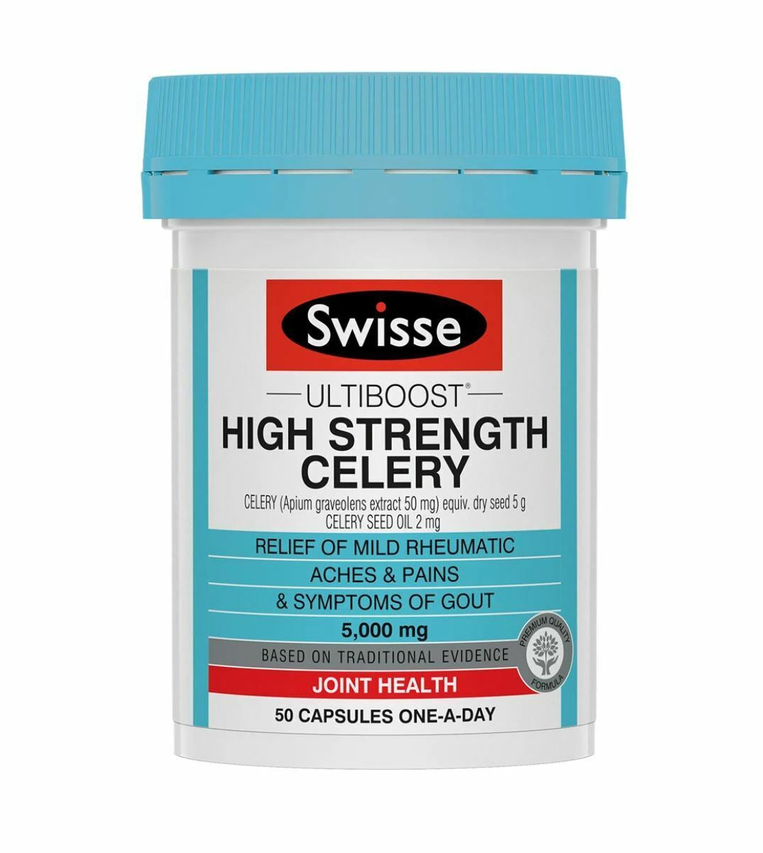 NEW Swisse High Strength Celery 50 Capsules ULTIBOOST Gout Fighter