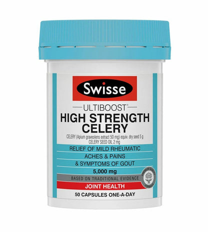 NEW Swisse High Strength Celery 50 Capsules ULTIBOOST Gout Fighter