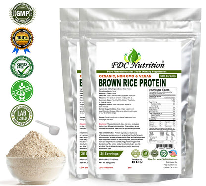 ALL SIZE 100% ORGANIC RICE PROTEIN NON-GMO HIGH PROTEIN VEGAN USP GRADE