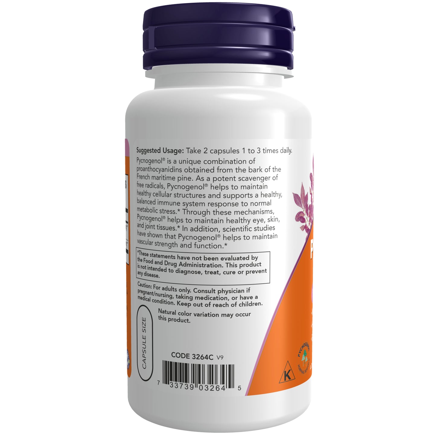 NOW Foods Pycnogenol, 30 Mg, 60 Veg Capsules