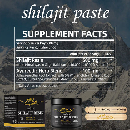 Pure 100% Himalayan Shilajit Organic Soft Resin Extremely Potent Fulvic Acid 50G