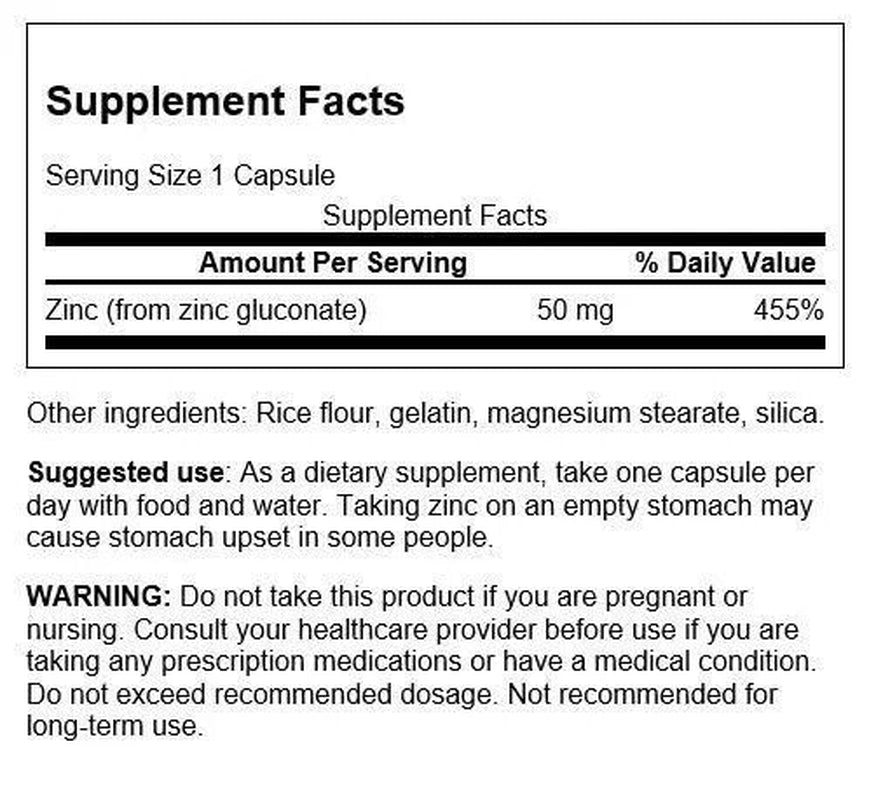 Swanson Zinc Gluconate 30 Mg 250 Tablets