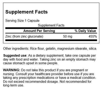 Swanson Zinc Gluconate 30 Mg 250 Tablets