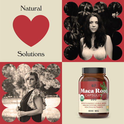 Organic Red Maca Root Capsules - 800Mg 100 Gelatinized Pills, Pure Red Raw Maca