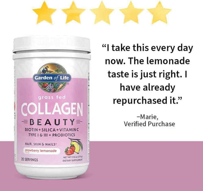 GARDEN of LIFE Collagen Beauty Strawberry Lemonade (Skin, Hair, Joints) 270G