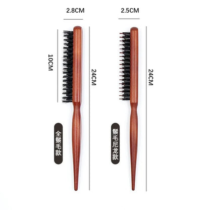 Professional Salon Teasing Back Hair Brushes Boar Bristle Wood Slim Line Comb Hairbrush Extension Hairdressing Styling Tools DIY