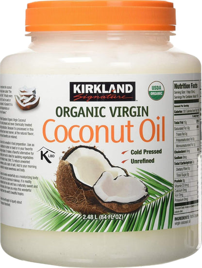 Organic Virgin Coconut Oil Unrefined Cold Pressed Chemical Free 84Oz