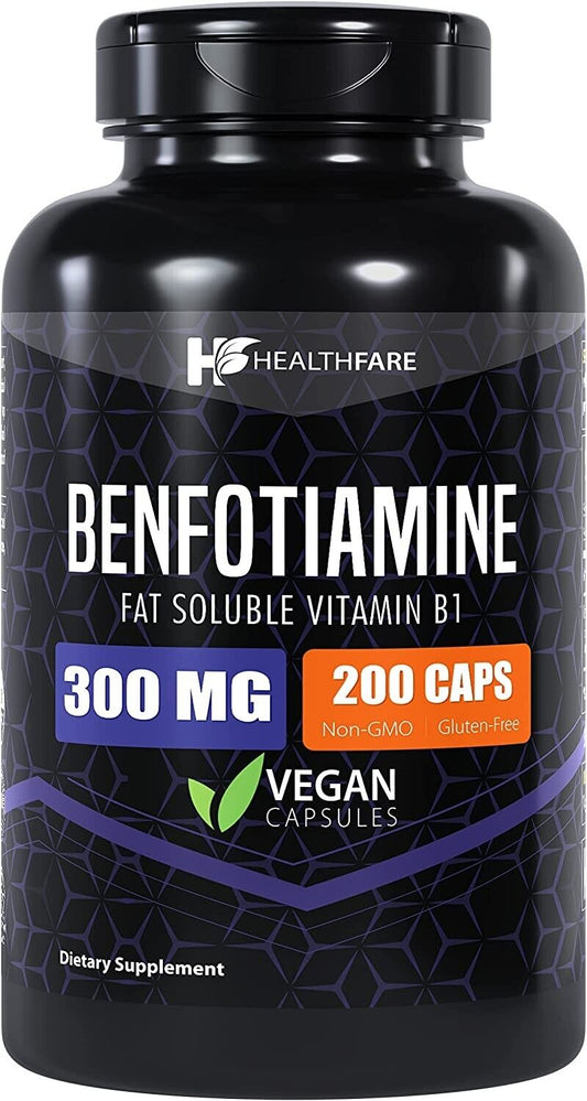 Benfotiamine 300Mg 200 Veg Capsules Fat Soluble Thiamine Vitamin B1