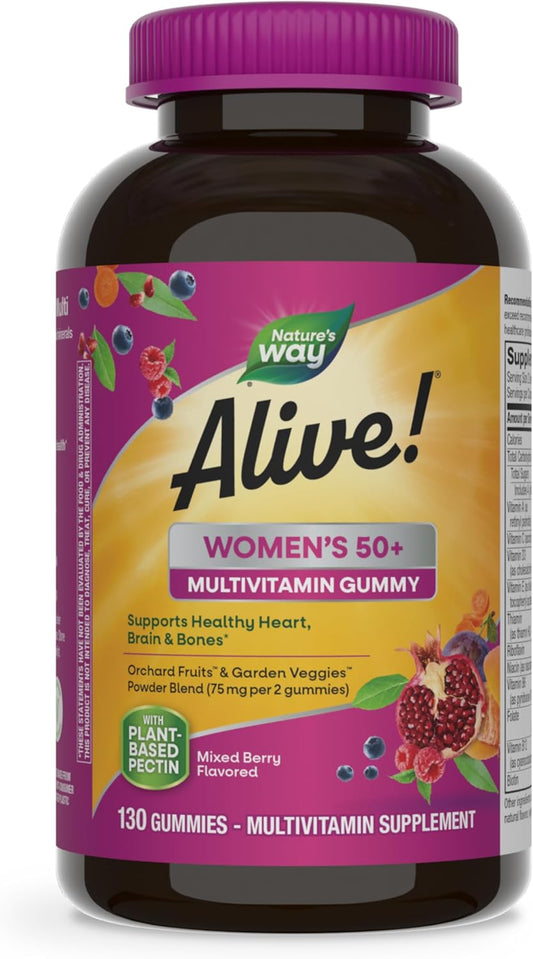 Nature'S Way Alive! Women’S 50+ Daily Gummy Multivitamin, Supports Heart, Brain