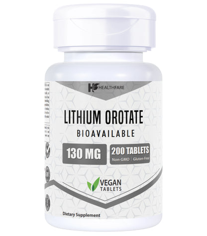 Lithium Orotate 130Mg 200 Tabs Elemental Lithium Bioavailable