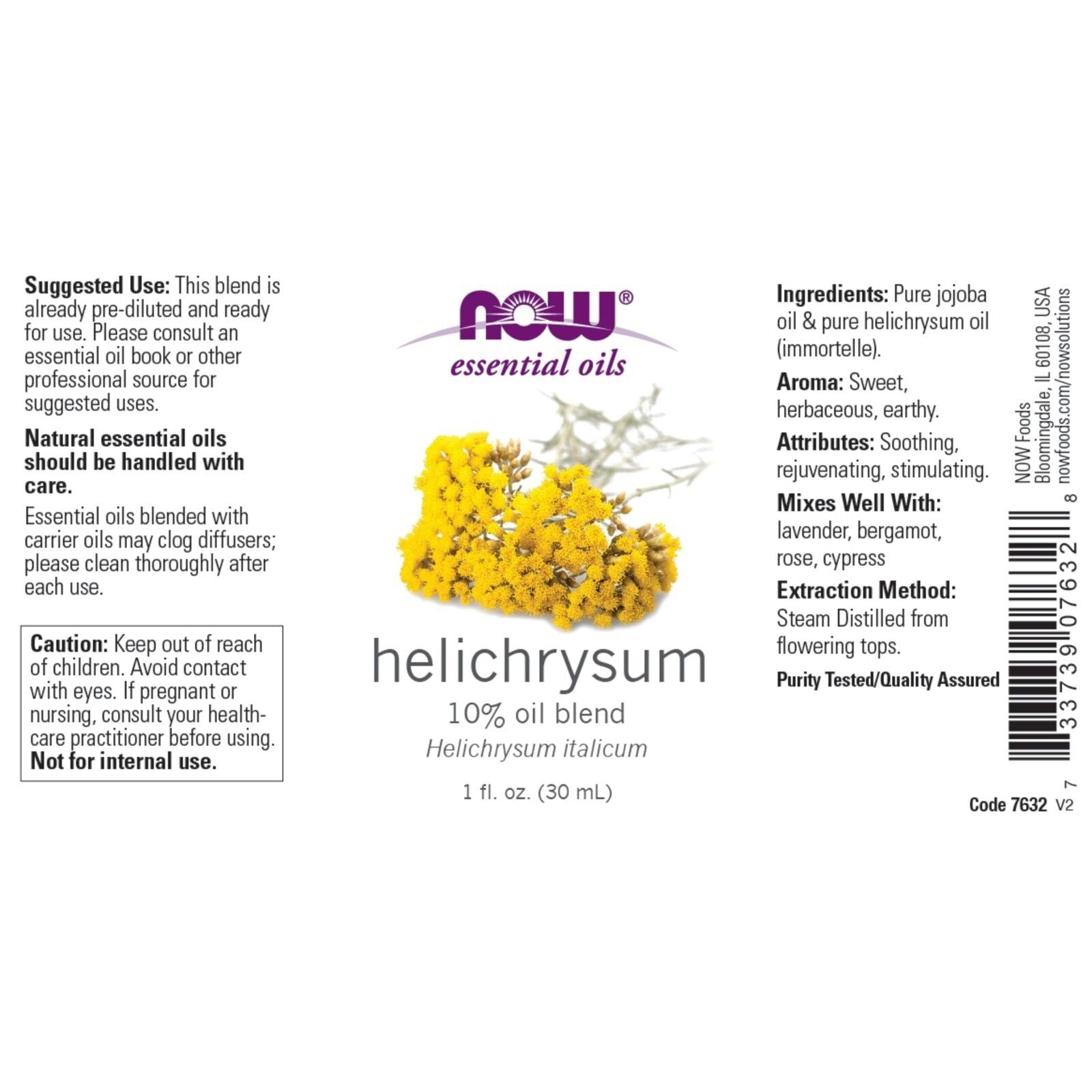 Mezcla De Aceite Helichrysum NOW Foods, 1 Fl. Oz.