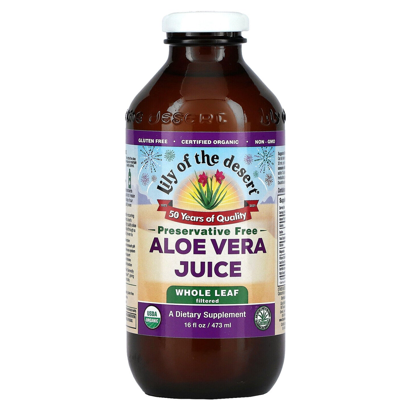 Aloe Vera Juice, Whole Leaf, Filtered, 16 Fl Oz (473 Ml)