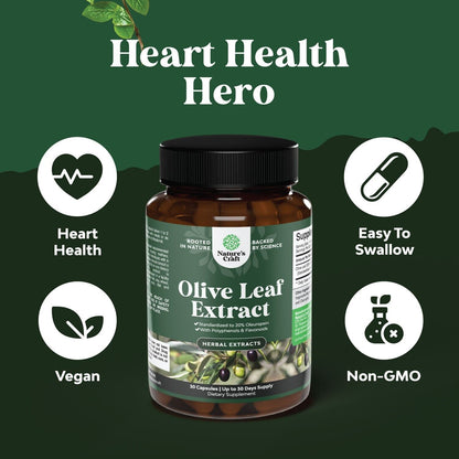 Olive Leaf Extract Capsules - Potent  High Strength Antioxidant Supplement