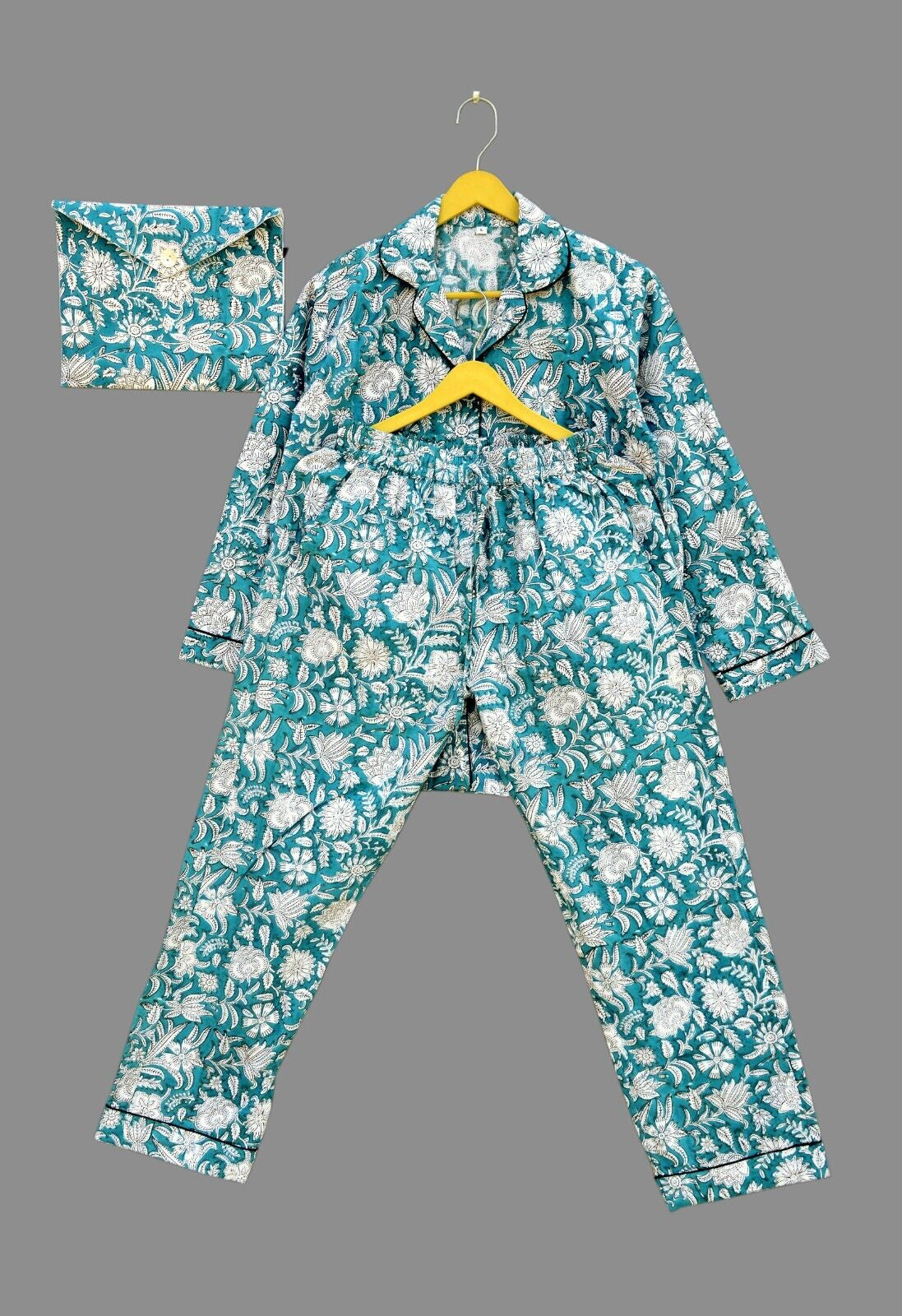 Natural Cotton Pyjama Set Individually Hand Made and Printed in India