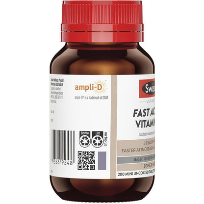 Swisse Fast Acting Vitamin D3 200 Tablets