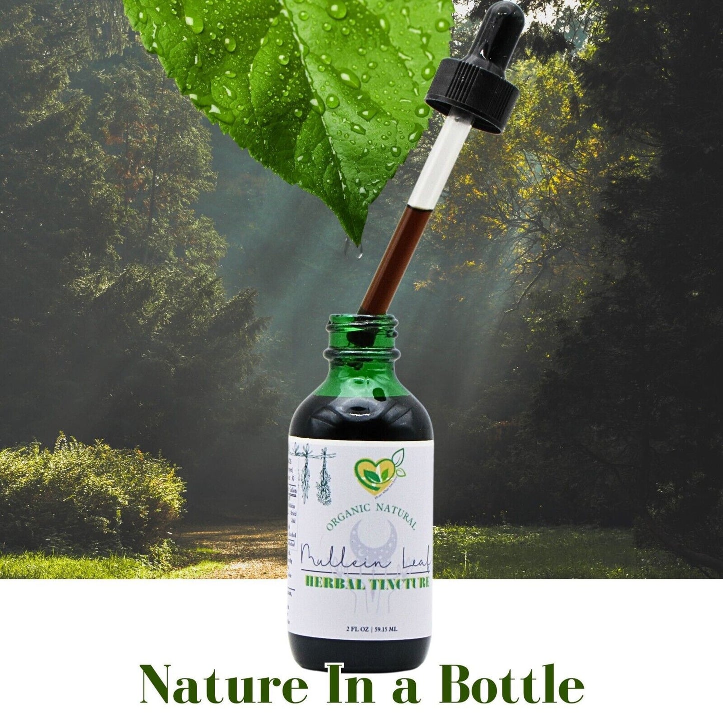 Mullein Leaf Tincture Natural Liquid Drops Extract 2 Oz Lungs Breath Respiratory