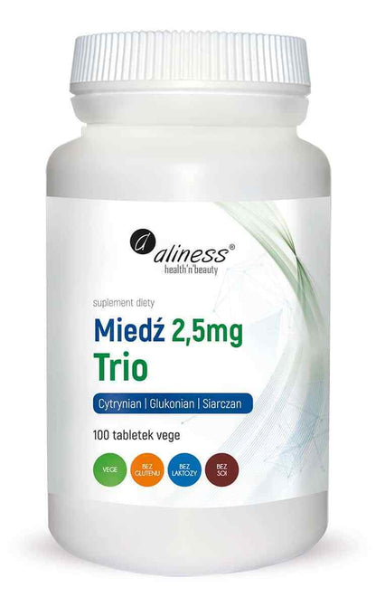 ALINESS Copper Trio 2,5Mg (Oxidative Stress) 100 Vegetarian Tablets