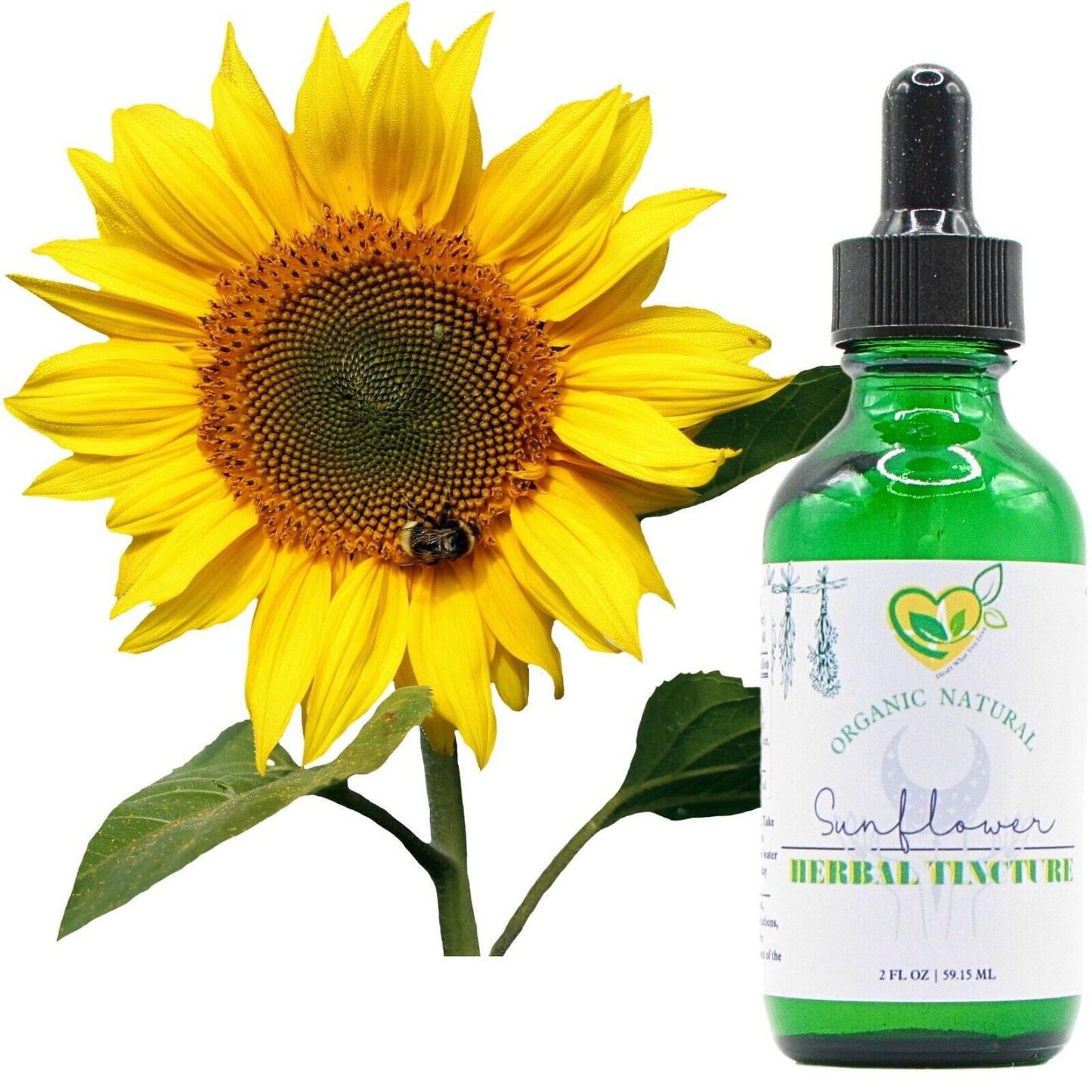 Sunflower Petals Tincture Natural Organic Mega Liquid Herb Drops Mood 2 Oz