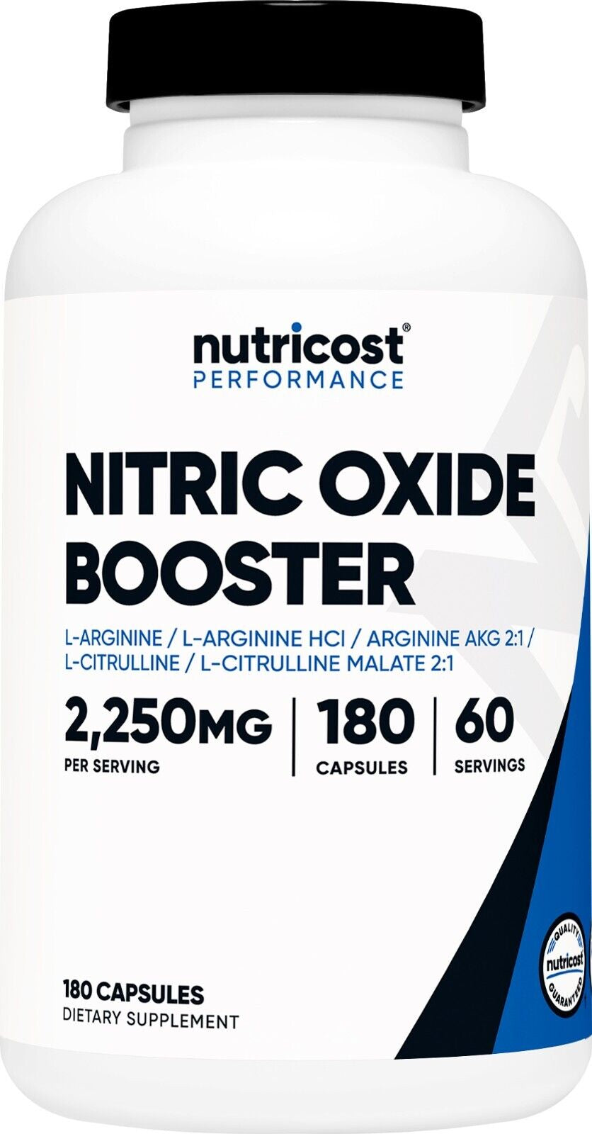 Nitric Oxide Booster 750Mg, 180 Capsules, 60 Servings