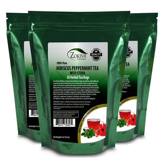 Hibiscus Peppermint and Stevia Tea Bags 3-Pack (90 Bags) Natures Perfect Blend