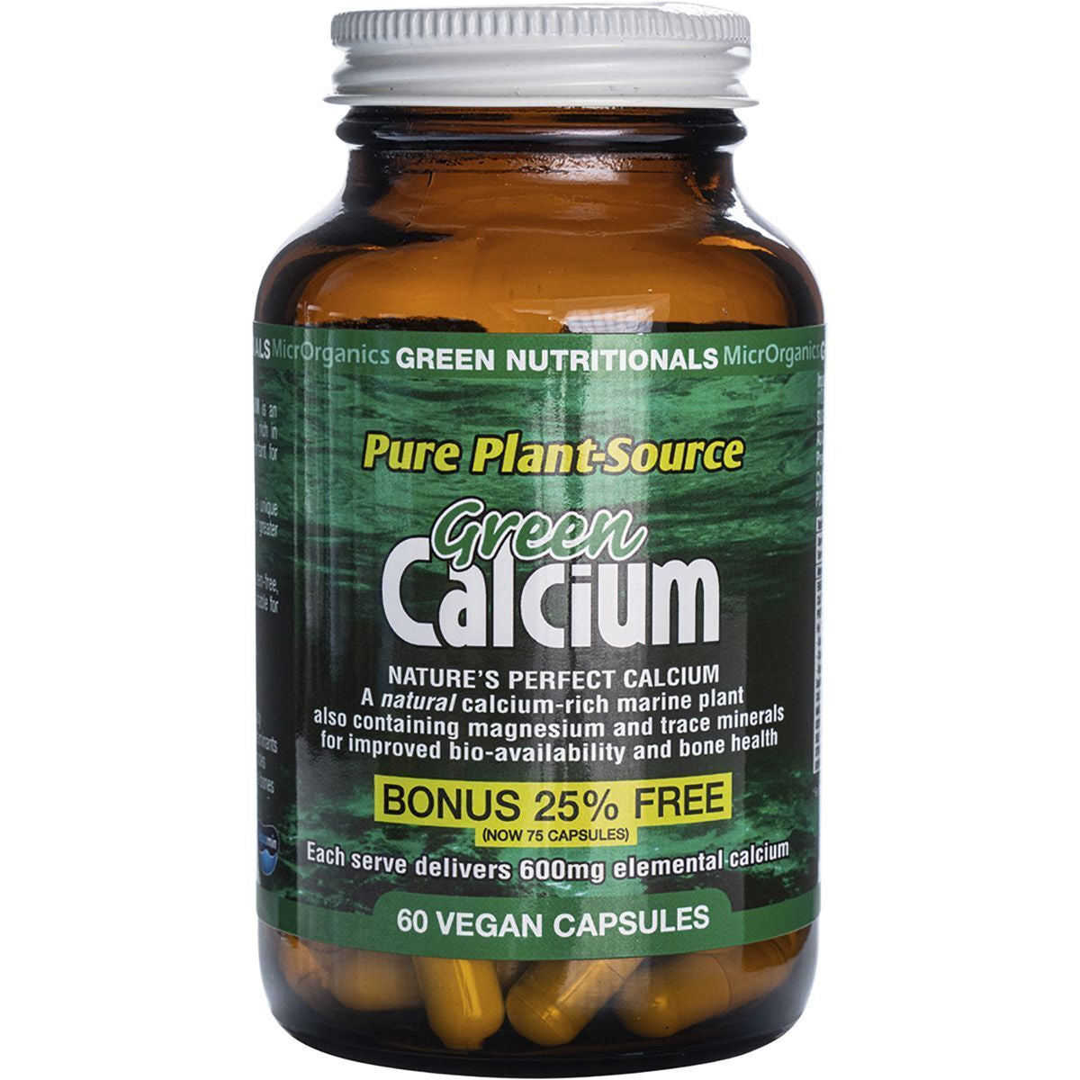 GREEN NUTRITIONALS Green Calcium Vegan Capsules (600Mg) 60